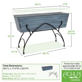 Bella Stand- Large Blue Flower Box