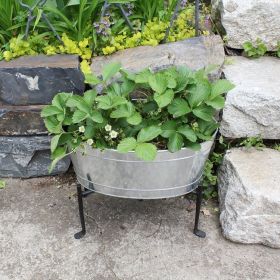 Mini Oval Galvanized Tub with Folding Stand