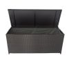 Outdoor Storage Box, 113 Gallon Wicker Patio Deck Boxes with Lid, Outdoor Cushion Storage Container Bin Chest for Kids Toys, Pillows, Towel Black
