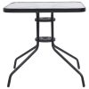 Patio Table Black 27.6"x27.6"x27.6" Steel