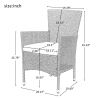 Outdoor Wicker Dining Set, 7 Piece Patio Dinning Table Beige-Brown Wicker Furniture Seating (Beige Cushions)