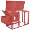 Outdoor Chicken Cage Hen House with 1 Egg Cage Red Wood