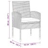5 Piece Patio Dining Set Poly Rattan Black