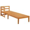 Sun Lounger with 1 Armrest Dark Gray Solid Acacia Wood