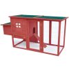 Outdoor Chicken Cage Hen House with 1 Egg Cage Red Wood