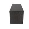 Outdoor Storage Box, 113 Gallon Wicker Patio Deck Boxes with Lid, Outdoor Cushion Storage Container Bin Chest for Kids Toys, Pillows, Towel Black