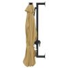Wall-mounted Parasol with LEDs and Metal Pole 118.1" Taupe