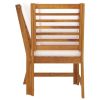 3 Piece Patio Lounge Set with Cream Cushion Solid Acacia Wood