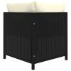 7 Piece Patio Lounge Set with Cushions Poly Rattan Black