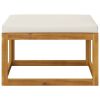 3 Piece Patio Lounge Set with Cream Cushions Solid Acacia Wood