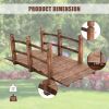 5 Feet Wooden Garden Bridge Arc Stained Finish Footbridge Decorative
